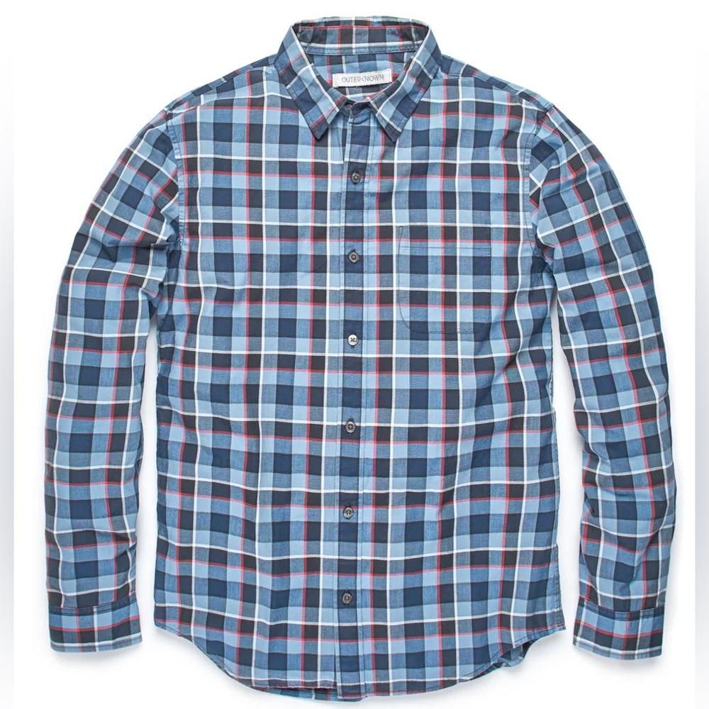 Outerknown S.E.A. Shirt - Indigo Monday Plaid / XL
